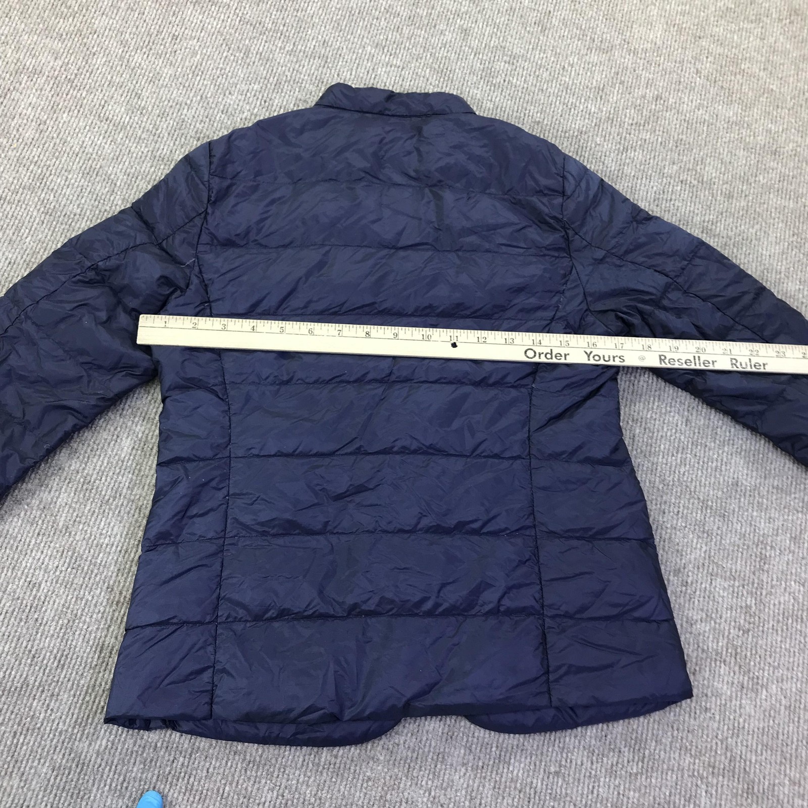 UNIQLO X Ines De La Fressange Puffer Jacket Womens XS Blue Quilted Snap Nylon thumbnail 7