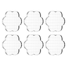 3"x3" Acrylic Stamp Block, 6Pcs Stamping Block with Grid Lines Wave