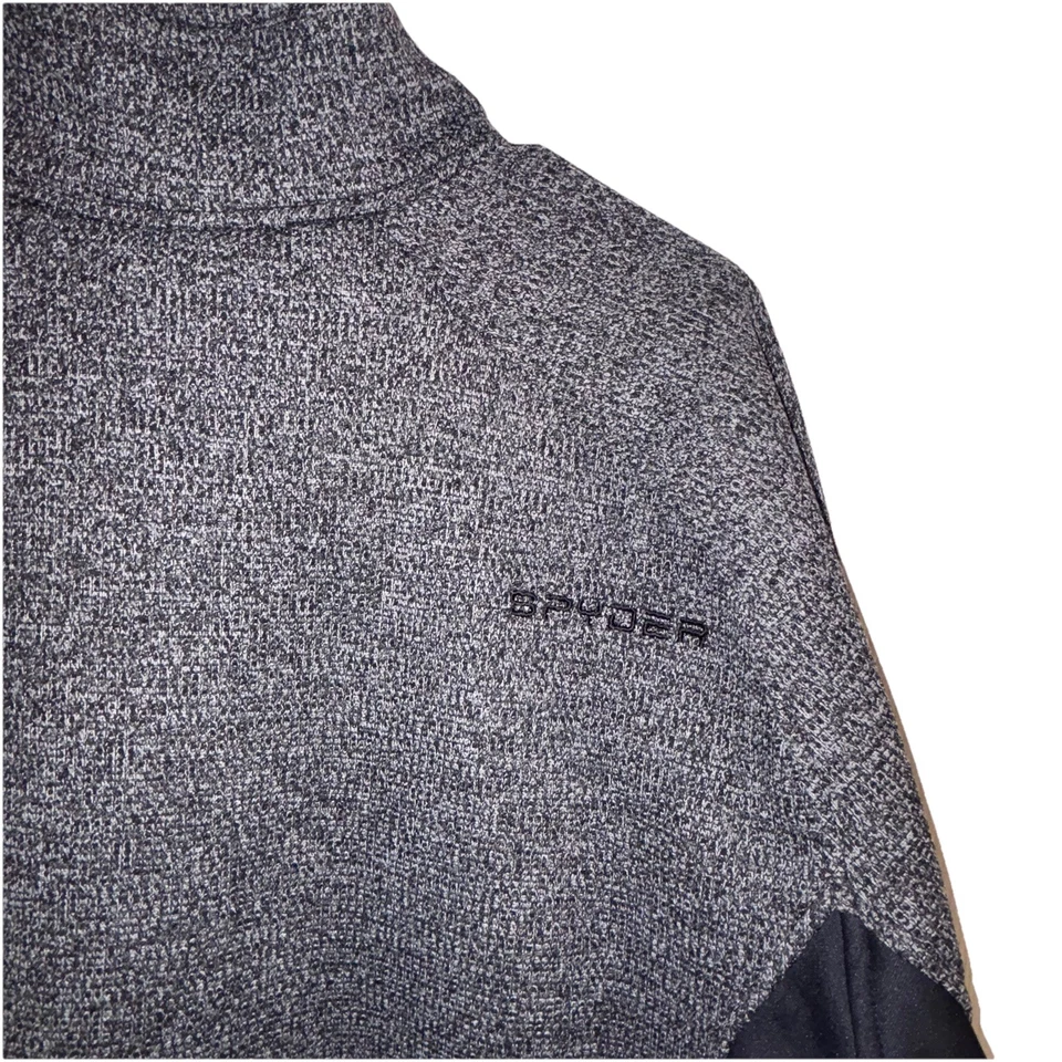 Spyder Men's Half Zip Sweater Gait Knit Pullover Jacket Black Gray Size XL - Image 4 of 4