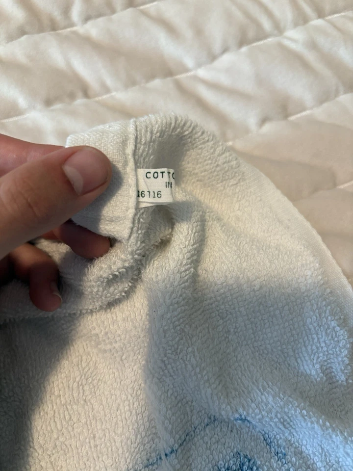 Toalla de baño Charlotte Hornets Belk NBA vintage años 90 playa blanca Reebok 56x30 WBTV Foto 3 de 4