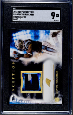 Devin Funchess RC 1/1-SGC 9-2015 Topps Inception Rookie Patch Logo
