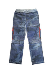 mini Boden Funktionshose Hose mit Zipp in Camouflage blau 9 Jahre / Gr. 140