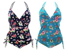 Womens Floral Print Tankini Set Ladies Swimming Vest Top + Bottoms Swimsuit