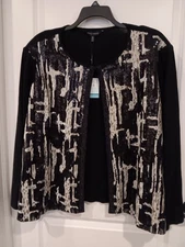 Ming Wang Women's Cardigan Jacket Size 3X Brand New with Tags Black