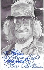 Jon Pertwee - Worzel Gummidge - Hand Signed Promo Card - Birmingham - Dedicated