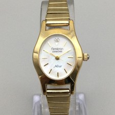 Armitron Diamond Now Womens Watch 19mm Gold Tone Dress Stretch New Battery