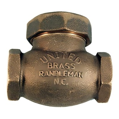 United Brass, 50T 1 SPRING CHECK VALVE W/T, Check Valve, 1'', Teflon Seat, Sprin