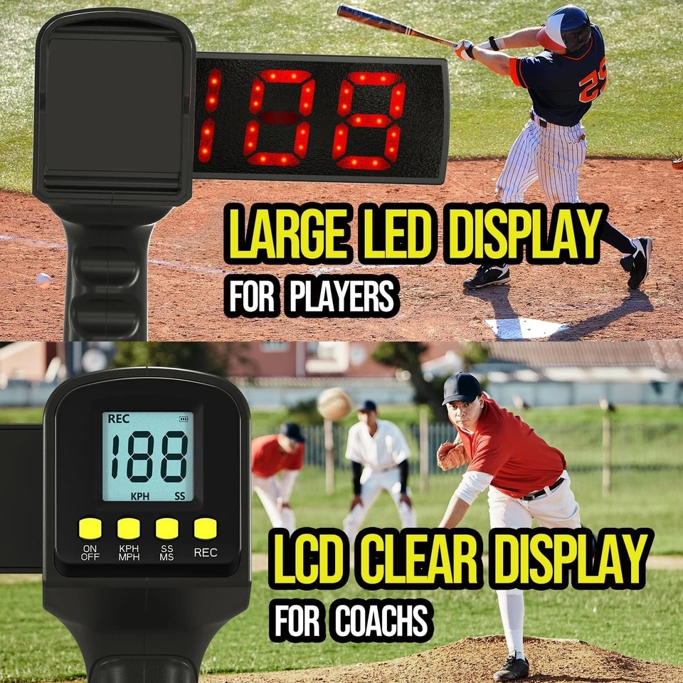 Baseball Radar Gun with Tripod, Speed Radar Gun for Baseball Softball, LED+LCD L - Image 4 of 4