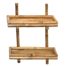 Bamboo 5865 Bamboo Double Wall Shelf- 18 x 9 x 24 in.