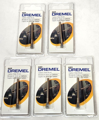 5 PACK - DREMEL # 443 ROTARY TOOL 1/8'' CARBON STEEL WIRE BRUSH ATTACHMENT