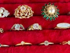 lot  Vintage Estate Rhinestone  Costume Jewelry rings Lot of 16 Pcs