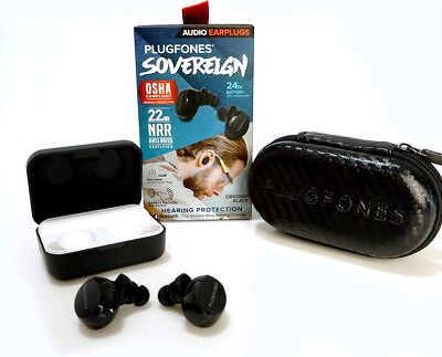 Plugfones Sovereign True Wireless Bluetooth Earplugs with Earphones OSHA