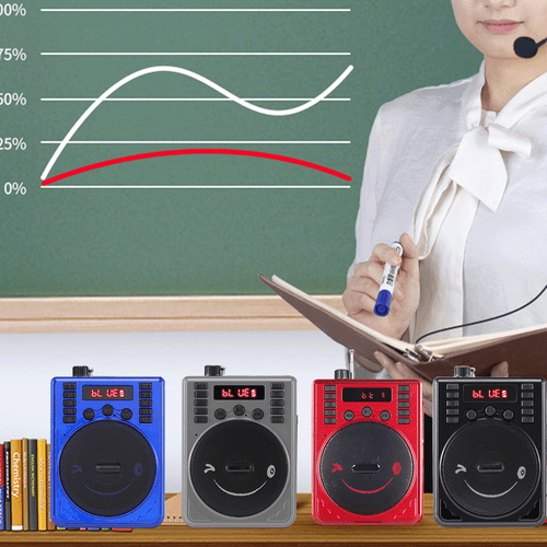 Sprachverstärker PA-Anlage für Lehrer mit Mikrofon - Rot/Blau/Schwarz/Grau BT Lautsprecher - Bild 3 von 17
