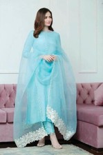 Pastel Blue Kurta set with Pant and Dupatta
