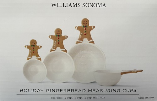 WILLIAMS-SONOMA - Juego de 4 tazas medidoras de pan de jengibre de Navidad - Nuevo en caja - Imagen 2 de 8