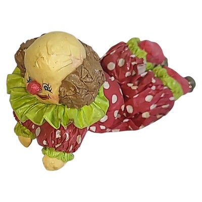 Vintage Papier Mache Clown Christmas Tree Ornament Bells Upside Down Acrobat 5''