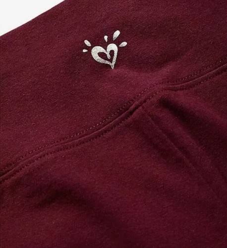 Justice Girls Leggings Maroon Size 10 Full Length Elastic Waistband Cotton Logo - Picture 6 of 12