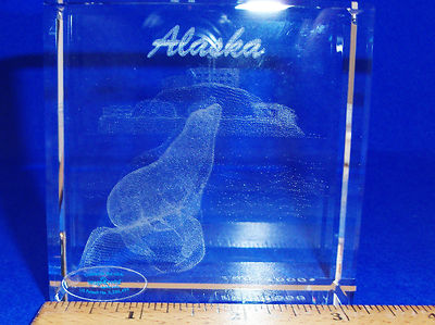 IMAGE 3 CRYSTAL BY JAFFA W/3D INNER IMAGE-LIMITED EDITION HARBOR SCENE W/ALASKA