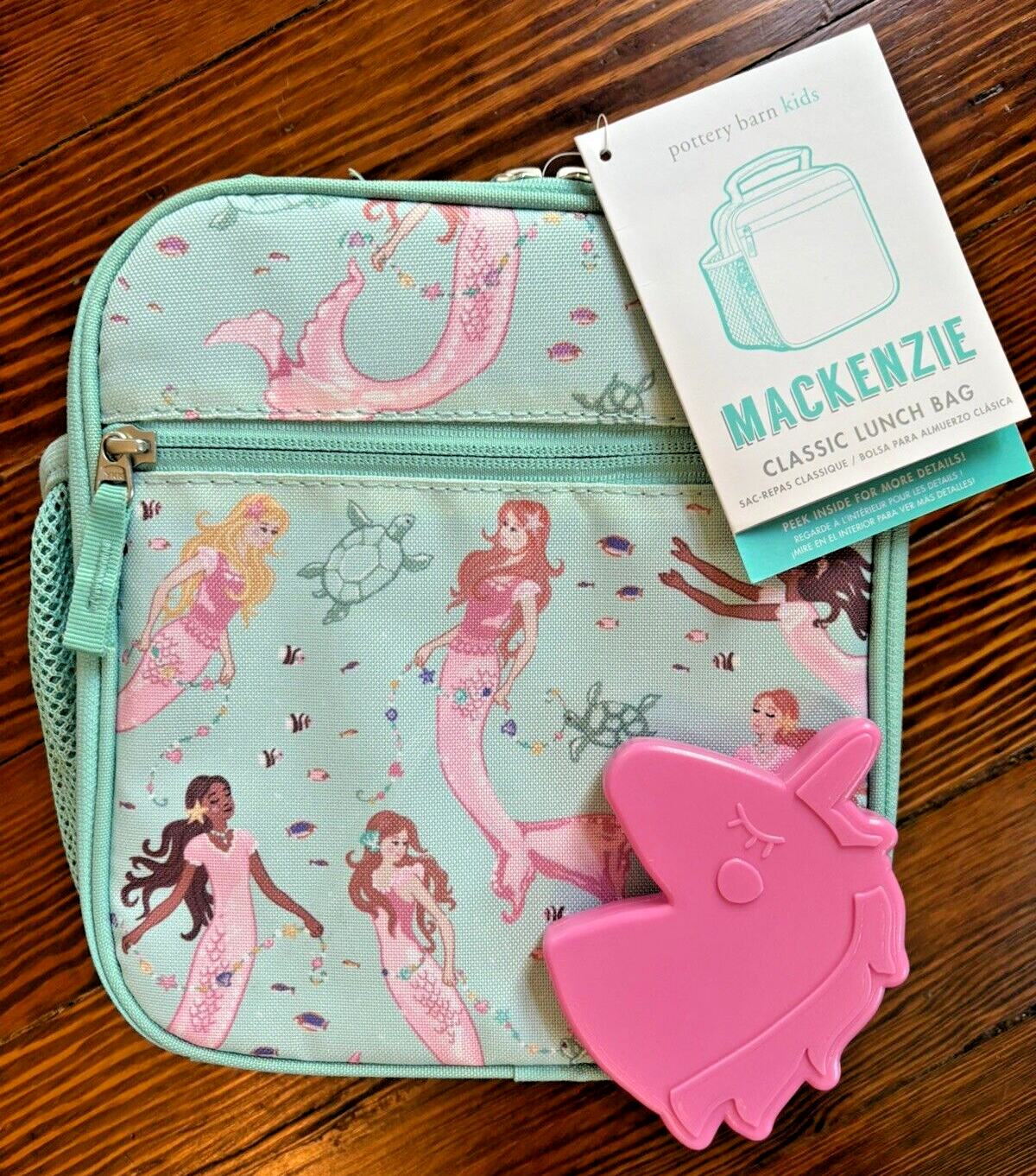 PONY Fienile in ceramica bambini scuola Disney sirena PRANZO SCATOLA borsa principessa unicorno ragazza 