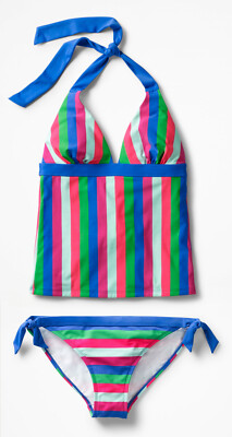 Boden - Positano Halter Tankini Top + Tie Bottoms SET NEU UK 10 EU 36/38