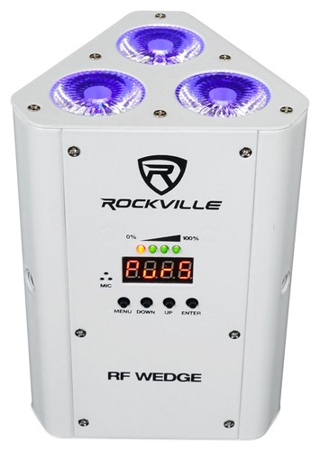 2 Rockville RF WEDGE WHITE RGBWA+UV Battery Wireless DMX DJ Up Lights+RF Remotes - Picture 12 of 12