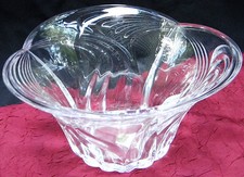 Block Horizon 10-Inch Clear Lead Crystal Glass Bowl in Original Box 2006 - JAPAN