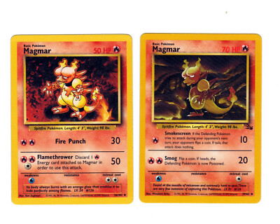 MAGMAR 36/102 39/62 POKEMON CARD 1999 FOSSIL SET UNPLAYED NICE | eBay