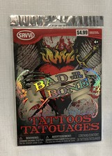 Savvi Bad to the Bone 35 Temporary Tattoos Halloween Accessory Made In USA NEW