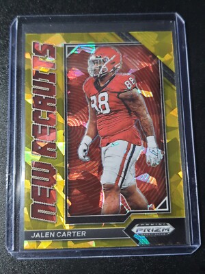 Jalen Carter - Prizm Draft Picks 2023 - Eagles - New Recruits - Gold Cracked Ice