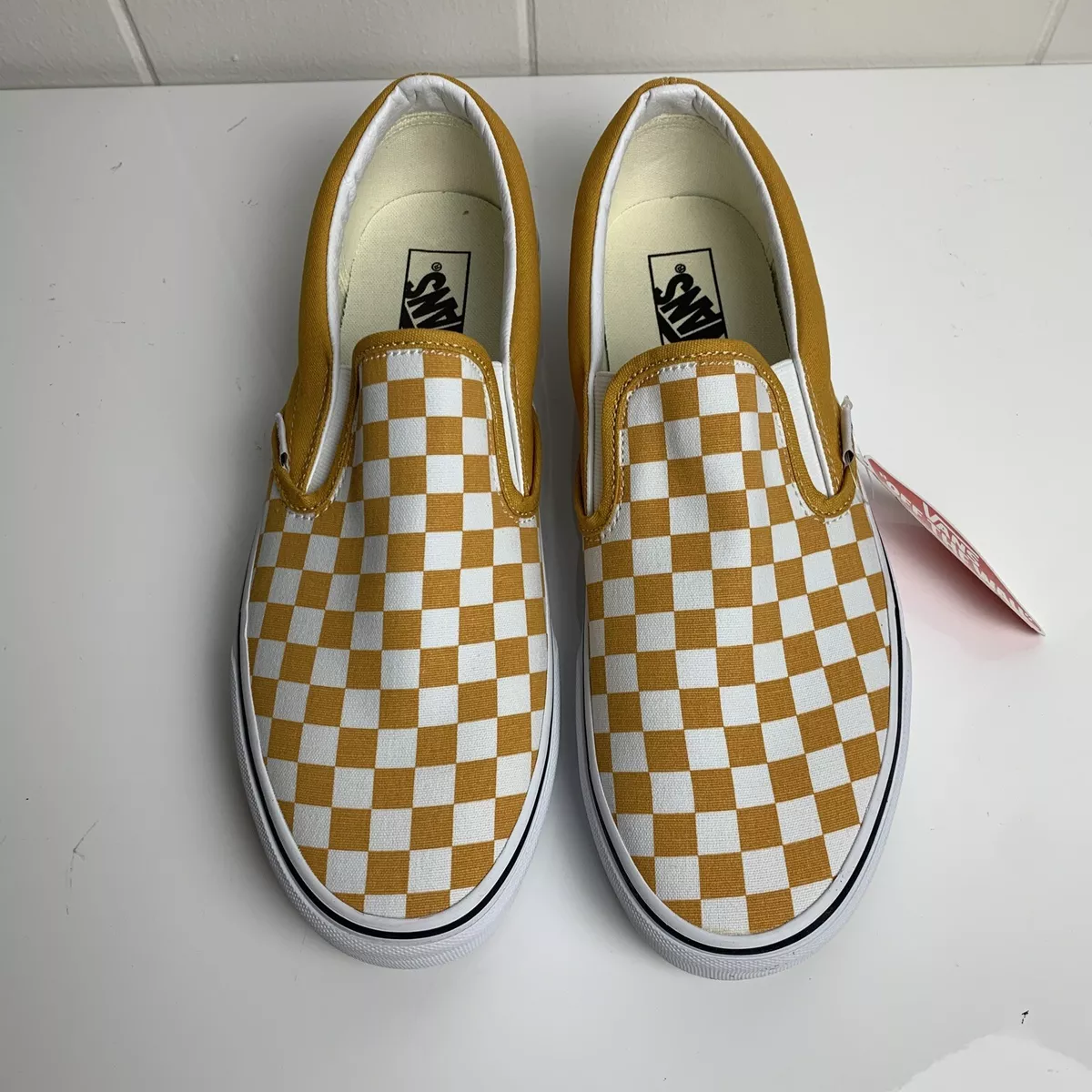 Mustard Yellow Checkerboard Vans Checkered Slip On Classic Men's 4 Women's  5.5