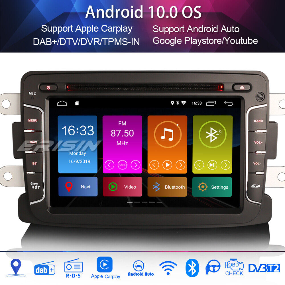 DAB+Autoradio Android 11.0 for Renault Dacia Duster Logan Lodgy DSP Carplay  WIFI