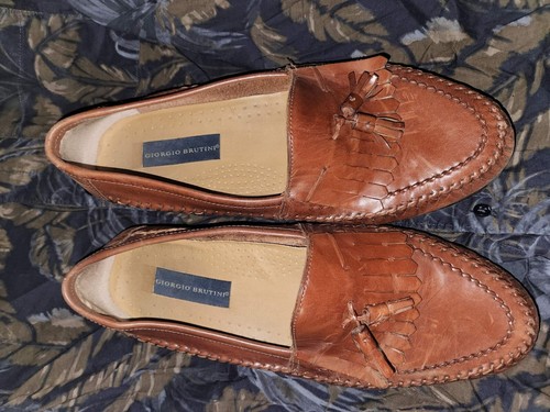 Brown Leather Loafers Shoes 