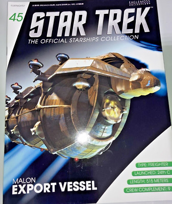 Star Trek MALON EXPORT VESSEL DIE-CAST & RESIN STARSHIP MODEL & MAGAZINE #45!!!