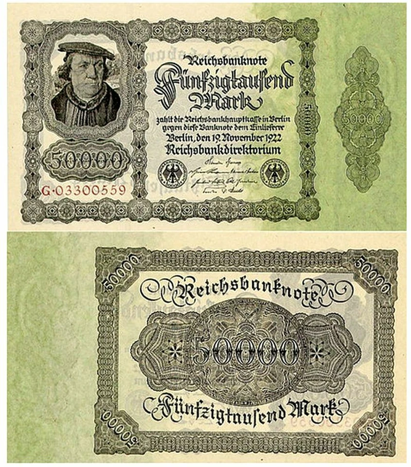 50 DIFF HISTORIC HI GRADE GERMAN EMPIRE & INFLATION BILLS 1900-23! $1000 RETAIL! - Image 2 of 3