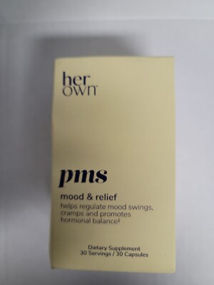 Her Own PMS Mood & Relief 30 Caps Each Cramps Hormonal Balance Bloating