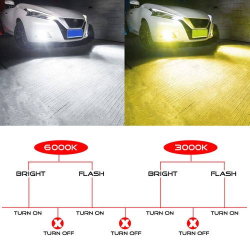 Bombilla antiniebla para Dodge Ram 1500 2002-2019 flash estroboscópico LED blanco amarillo lámpara - Imagen 4 de 9