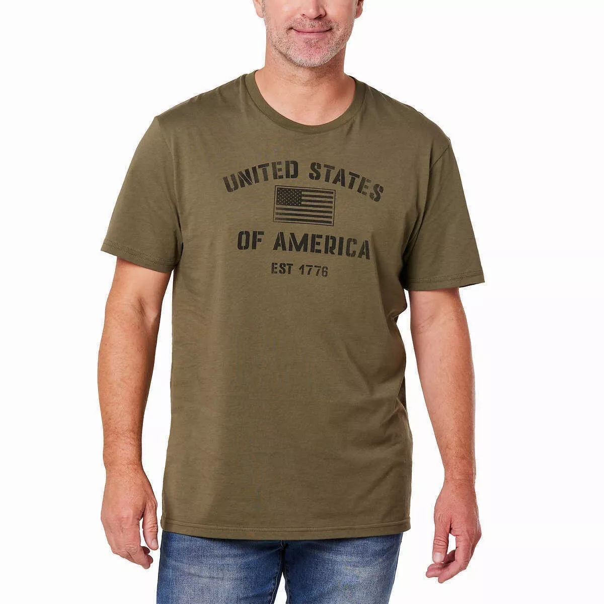 GENERAL STANDARD Patriotic Men's T-Shirt Army Green 100% Cotton - MADE IN U.S.A