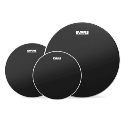 Evans Black Onyx Rock Tom Drum Head Pack 10,12,16 ETP-ONX2-F