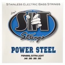 S.I.T. Power Steel Stainless Steel Bass Guitar Strings; extra light gauges 40-95