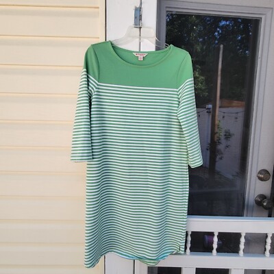 Brooks Brothers Women's Knee Length Dress M 100% Cotton White Green Striped  | eBay