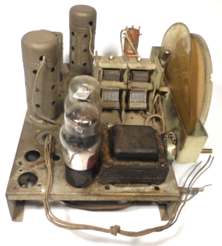vintage KNIGHT TOMBSTONE solo parte: non testato 5 TUBI CHASSIS con OTTIMA GRAFICA - Foto 5 di 8