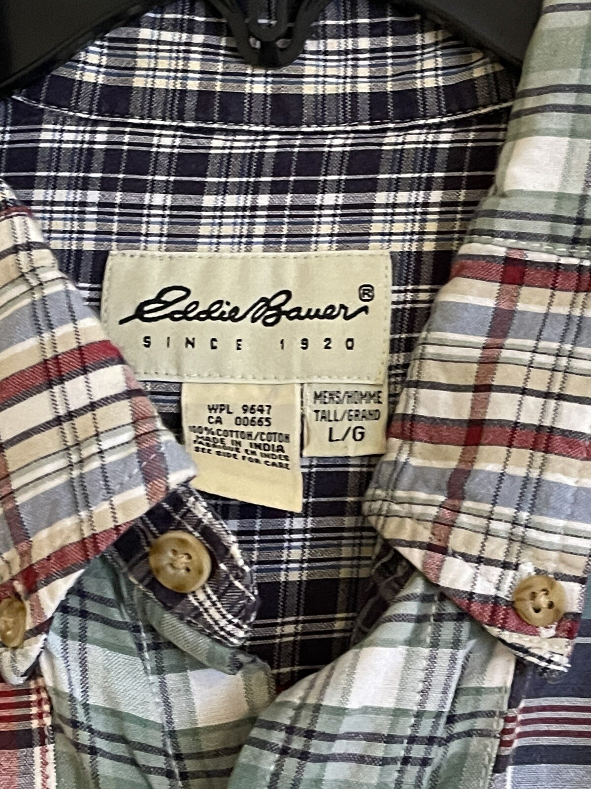 Eddie Bauer Men's Patchwork Plaid Button Down Shi… - image 2