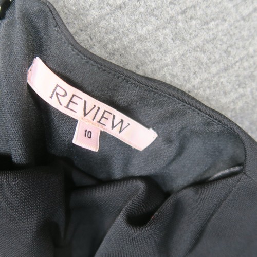 Review Womens Shift Dress 10 Small Black Beaded Flower Waist Cocktail Lined - Picture 7 of 9