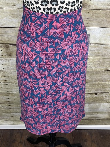 Jupe Crayon Lularoe Cassie - Rayures Noires/rose Chaud - Taille 2XL - Neuf Avec étiquette