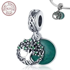KUNSIR 925 Silver Wishing Tree Pendant Womens Tree Of Life Pendant Fit Bracelet