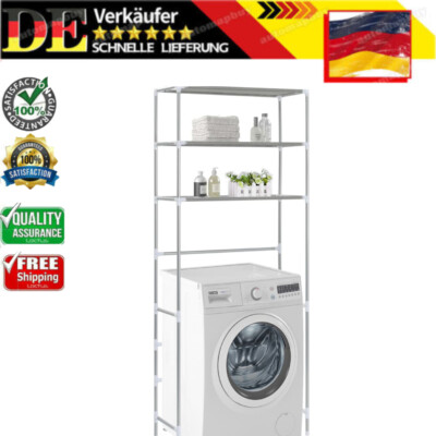 NNEVL 3-Tier Storage Rack over Toilet Silver 53x28x169 cm stabil wasserdichte DE