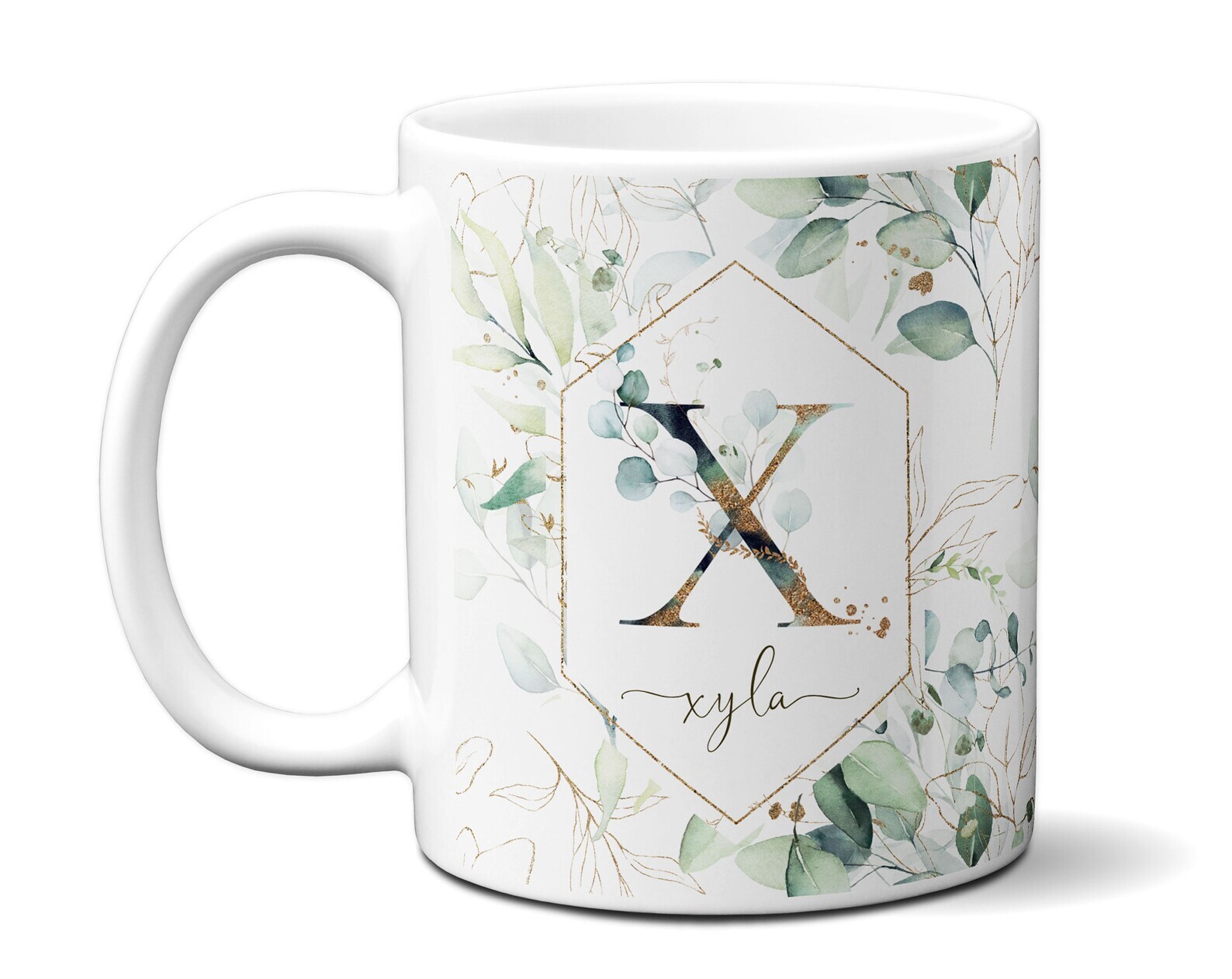 Personalized Monogram Floral Initial Name Mug Custom Gift For Her