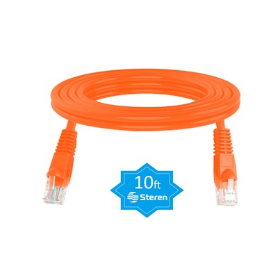 Steren 10ft Cat5e Ethernet Cable Internet, Molded, Snagless, UTP, cULus - Orange