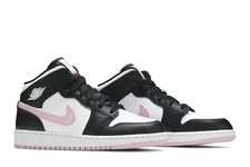 Level SS/New - Nike Air Jordan 1 Mid GS White Light Arctic Pink 555112-103 GS