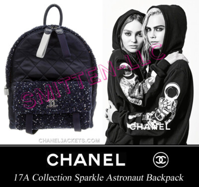 CHANEL 2017 Midnight Sparkle Astronaut Essentials BACKPACK HANDBAG